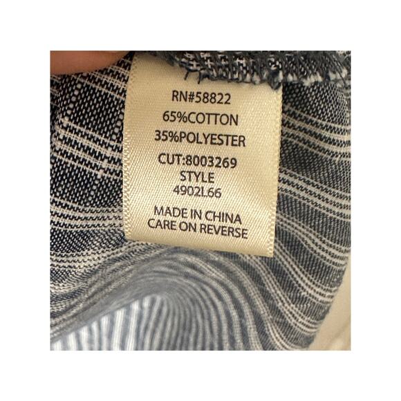 Max Studio Stripe Tie Front Cotton Blend Dress Size XL NWT Side Pockets Beachy - Picture 15 of 15